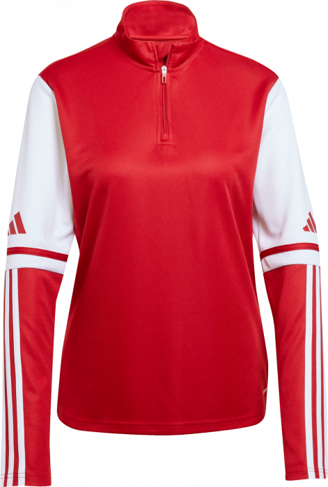 Adidas - Squadra 25 Træningstrøje Med Halv Lynlås Dame - T Power Red & hvid