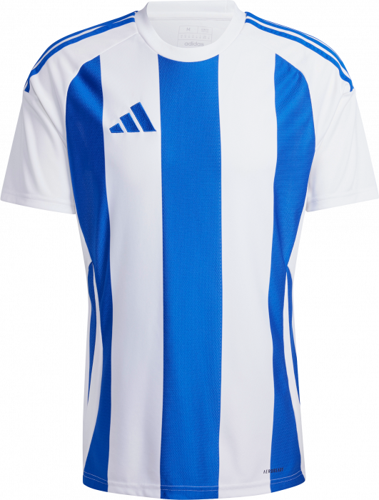 Adidas - Striped 24 Player Jersey - Weiß & royal blue